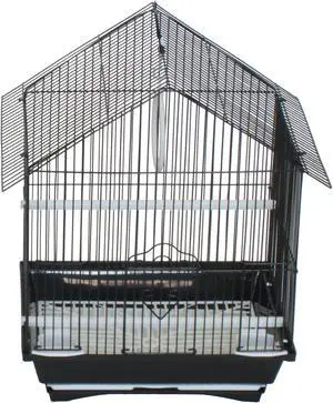 YML A1114MBLK House Top Style Small Parakeet Cage, 11" x 9" x 16"