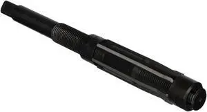 Drill America DWRRADJ Series Qualtech High-Speed Steel Adjustable Hand Reamer, Straight Flute, Round with Square End Shank, Black Oxide Finish, B Size (Pack of 1)