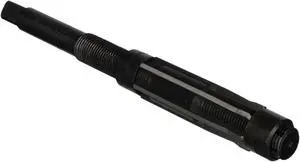 Drill America DWRRADJ Series Qualtech High-Speed Steel Adjustable Hand Reamer, Straight Flute, Round with Square End Shank, Black Oxide Finish, E Size (Pack of 1)