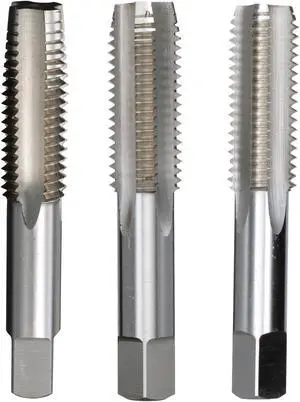 Drill America T/A Series High-Speed Steel Hand Threading Tap Set, Uncoated (Bright) Finish, Round with Square End Shank, #4-40 Size (Pack of 1)