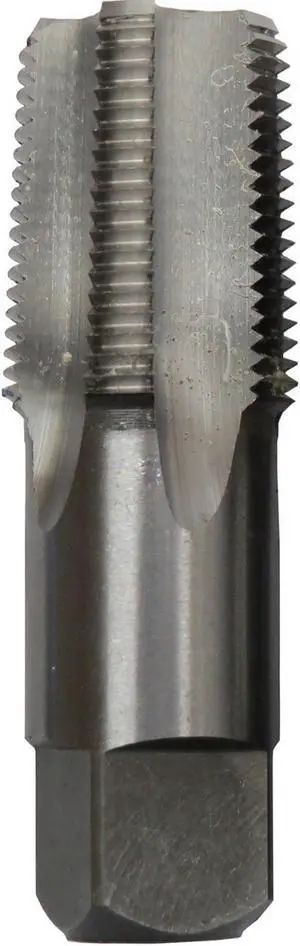 Drill America DWTPT Series Qualtech Carbon Steel Pipe Tap, Uncoated (Bright) Finish, Round with Square End Shank, 3/4"-14 NPT (Pack of 1)