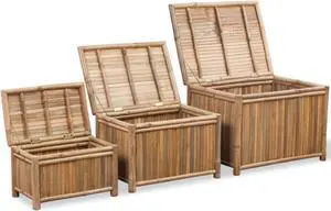 vidaXL Storage Boxes 3 Pieces Bamboo