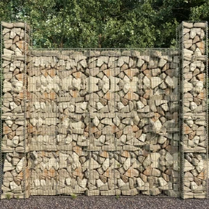 vidaXL Gabion Wall with Cover Galvanised Steel 236.2"x19.7"x78.7" vidaXL Gabion Wall with Cover Galvanised Steel 236.2"x19.7"x78.7"