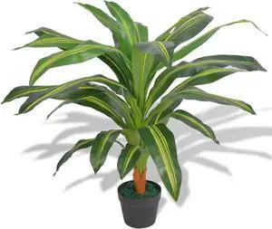 vidaXL Artificial Dracaena Plant with Pot 35.4" Green