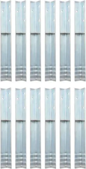 vidaXL L-shaped Ground Anchors 12 pcs Galvanised Steel 2"x2"x19.7" vidaXL L-shaped Ground Anchors 12 pcs Galvanised Steel 2"x2"x19.7"