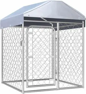 vidaXL Outdoor Dog Kennel with Roof 39.4"x39.4"x49.2" vidaXL Outdoor Dog Kennel with Roof 39.4"x39.4"x49.2"