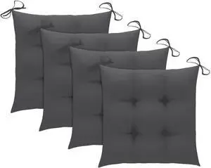 vidaXL Chair Cushions 4 pcs Anthracite 15.7"x15.7"x2.8" Fabric