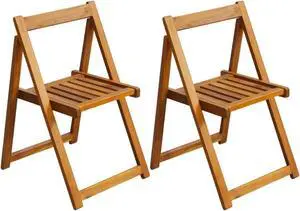 vidaXL Folding Garden Chairs 2 pcs Solid Acacia Wood