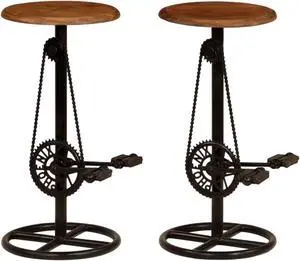 vidaXL Bar Chairs 2 pcs Solid Mango Wood