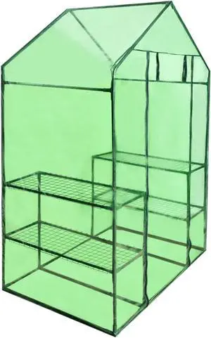 Walk-in Greenhouse with 4 Shelves