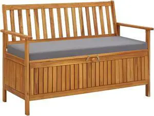 vidaXL Garden Storage Bench 47.2" Solid Acacia Wood