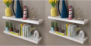 vidaXL Wall Shelves 4 pcs White 31.5"