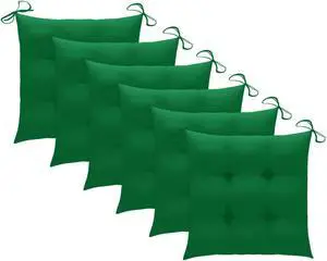 vidaXL Chair Cushions 6 pcs Green 19.7"x19.7"x2.8" Fabric