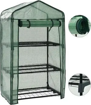 vidaXL 3-Tier Mini Greenhouse 27.2"x19.3"x49.2"