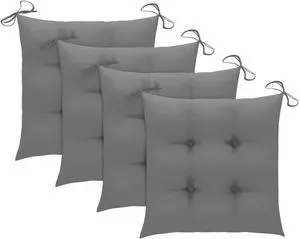 vidaXL Chair Cushions 4 pcs Gray 15.7"x15.7"x2.8" Fabric
