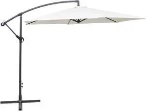 vidaXL Cantilever Umbrella 118.1" Sand White