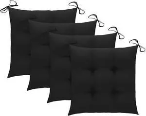 vidaXL Chair Cushions 4 pcs Black 15.7"x15.7"x2.8" Fabric