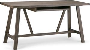 Hollander SOLID WOOD Contemporary 60 inch Wide Desk in Medium Saddle Brown