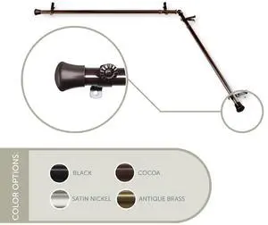 13/16" Single Corner Curtain Rod 28"-48" each side - Cocoa