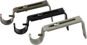 13/16 inch Rod Single Bracket Pair - 4" - 5-1/2" Adjustable - Black