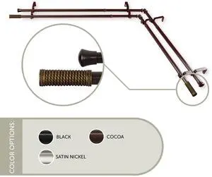 13/16 inch Weaver Corner Window Double Curtain Rod 66-120" - Cocoa