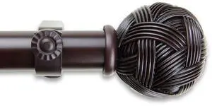 Zitta Curtain Rod 1 inch 120-170 inch - Mahogany