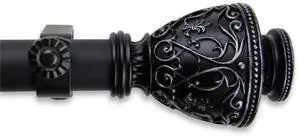 Virginia Curtain Rod 1 inch 120-170 inch - Black