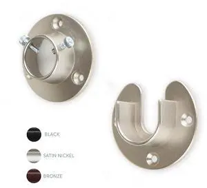 1 inch Rod Socket (Open/Close) - Satin Nickel