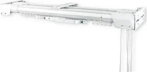 White Heavy Duty Double Traverse Rod - Center Open 30-48"