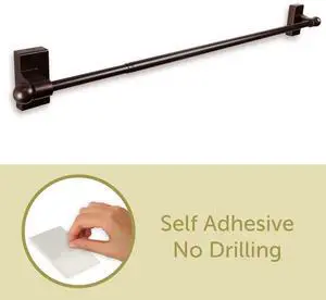 Self-adhesive or Wall Mounted Rod 7/16 inch 17-30 inch long - Cocoa