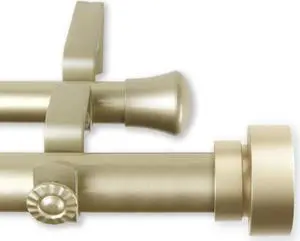 Brett Double Curtain Rod 1 inch 48-84 inch - Gold