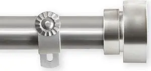 Brett Curtain Rod 1 inch 160-240 inch - Satin Nickel
