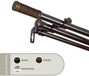 13/16 inch Weaver Triple Curtain Rod 48-84" - Cocoa