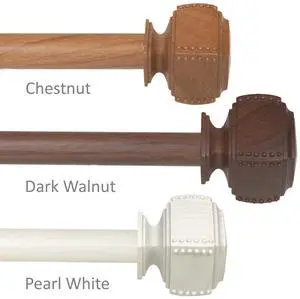 1 inch Odin Faux Wood Curtain Rod 120-170" - Pearl White