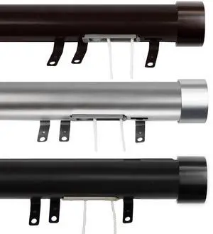 Sims Decorative Traverse Rod w/ Sliders 30-48" - Cocoa