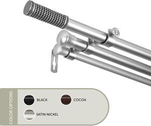 13/16 inch Weaver Triple Curtain Rod 120-170" - Satin Nickel