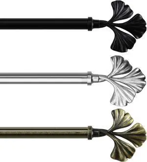 13/16 inch Maidenhair Curtain Rod 66-120" - Satin Nickel