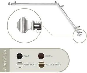 Maryland Corner Window Curtain Rod 13/16 inch 66-120" - Satin Nickel