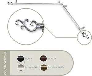 13/16 inch Mosey Corner Window Curtain Rod 48-84" - Satin Nickel