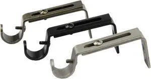 13/16 inch Rod Single Bracket Pair - 4" - 5-1/2" Adjustable - Satin Nickel