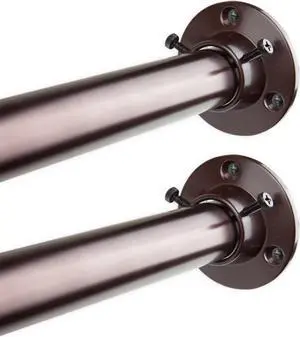 1 inch Adjustable 28-48" Room Divider/Closet Rod (Rod and Socket Set) - Bronze