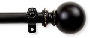 Lex Curtain Rod 13/16 inch 48-84" - Black