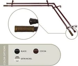 13/16 inch Weaver Corner Window Double Curtain Rod 120-170" - Cocoa