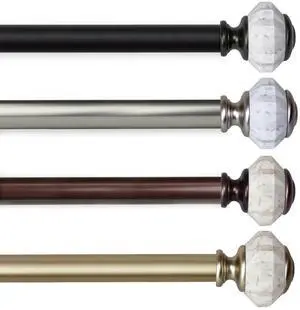 1 inch Aria Curtain Rod 48-84" - Black