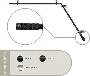 13/16 inch Weaver Corner Window Curtain Rod 120-170" - Black