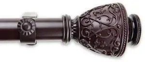 Virginia Curtain Rod 1 inch 120-170 inch - Mahogany