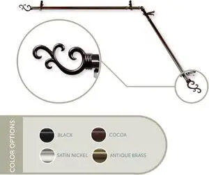 13/16 inch Mosey Corner Window Curtain Rod 120-170" - Cocoa