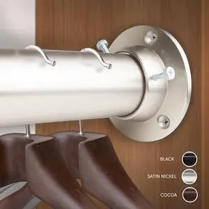 1.5 inch Adjustable 48-84" Room Divider/Closet Rod (Rod and Socket Set) - Cocoa