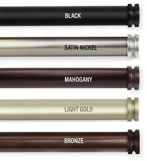 1 inch Knop Curtain Rod 120-170" - Black