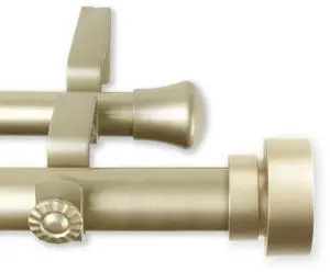 Brett Double Curtain Rod 1 inch 66-120 inch - Gold